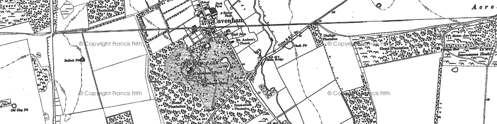 Old map of Cavenham in 1881