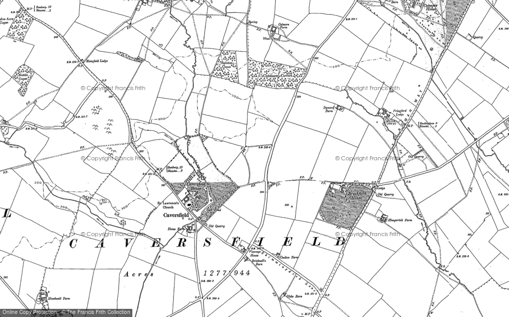 Old Map of Caversfield, 1919 - 1920 in 1919
