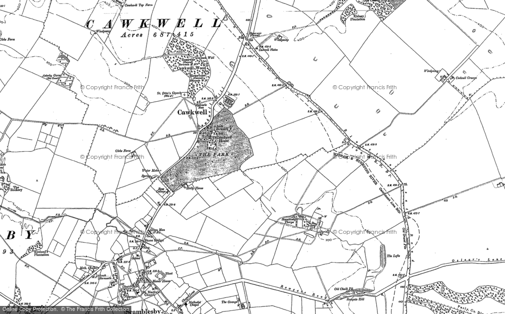 Old Map of Cawkwell, 1887 in 1887