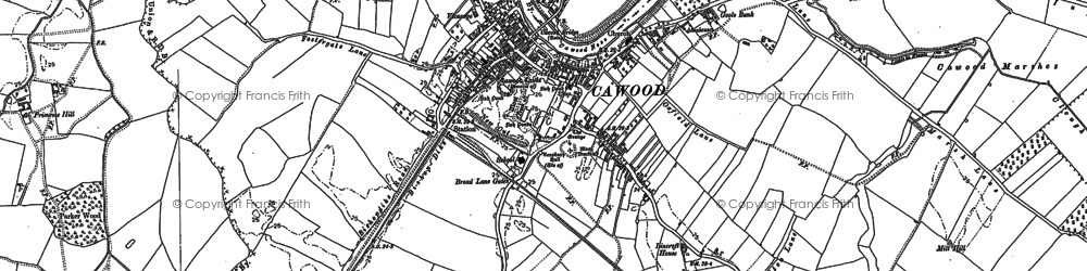 Old map of Cawood in 1889