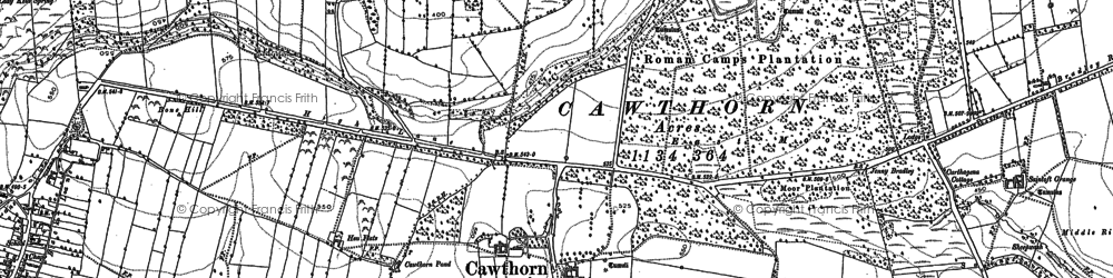 Old map of Cawthorne in 1891