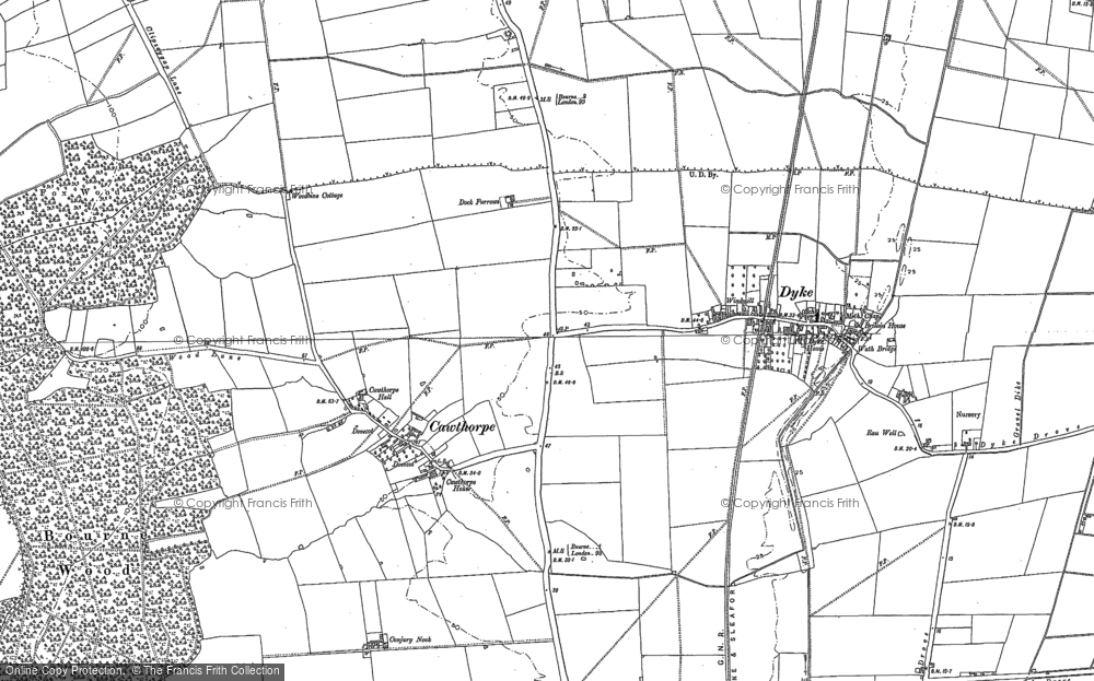 Old Map of Cawthorpe, 1886 - 1887 in 1886