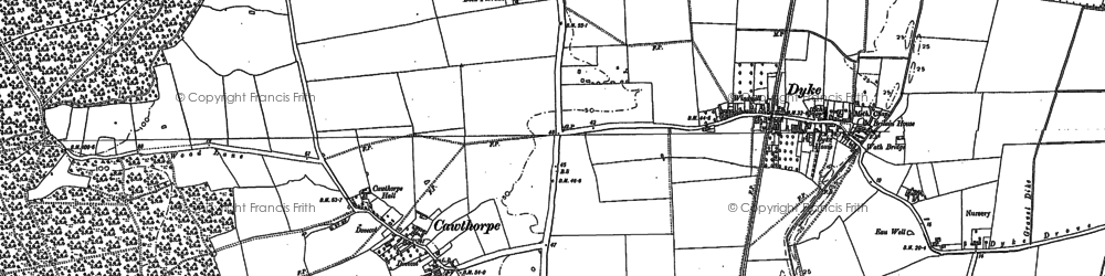 Old map of Cawthorpe in 1886