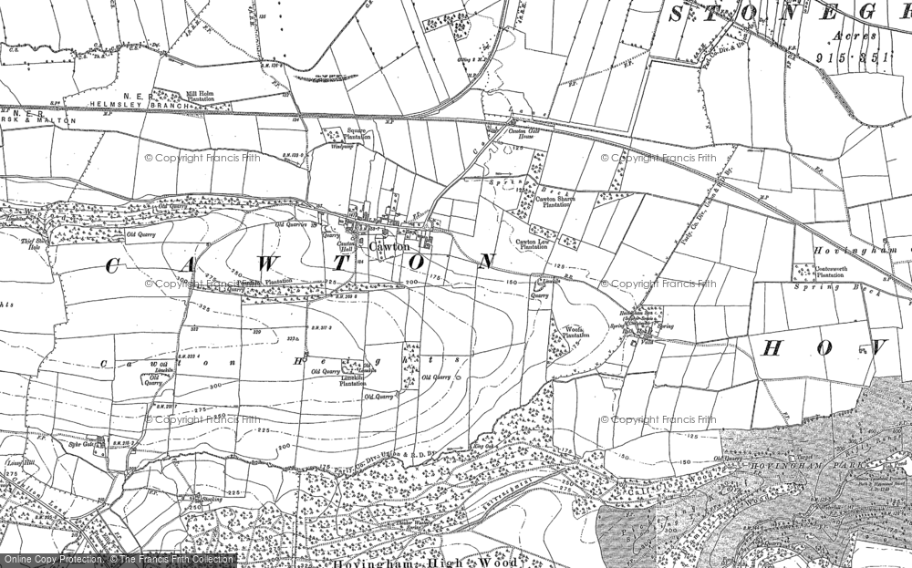 Old Map of Cawton, 1889 - 1891 in 1889