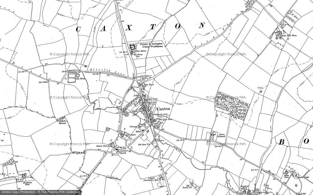 Old Map of Caxton, 1886 - 1900 in 1886