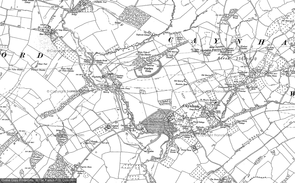 Old Map of Historic Map covering Burnthouse in 1884
