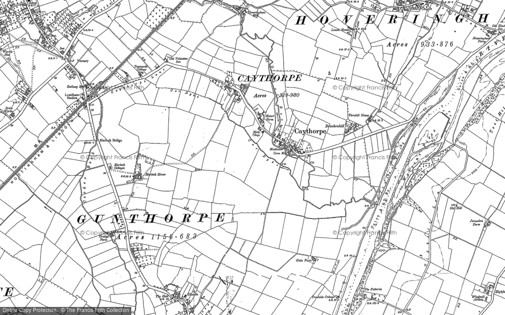 Old Map of Caythorpe, 1883 in 1883