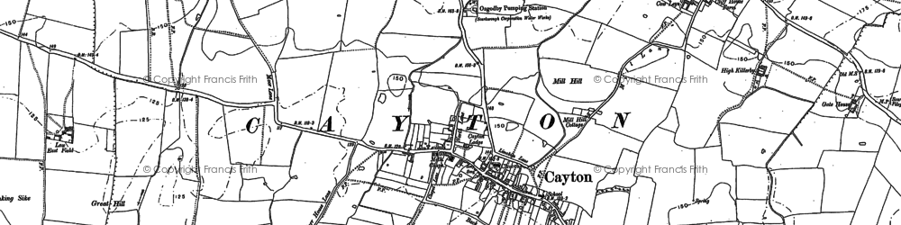 Old map of Cayton in 1889