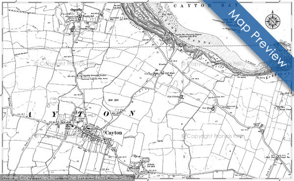 Old Map of Cayton Bay, 1909 - 1910 in 1909