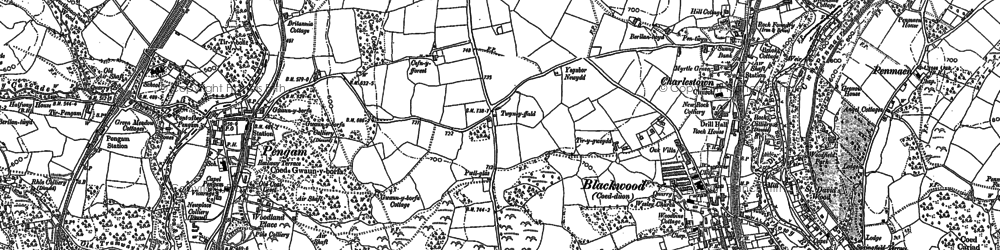 Old map of Cefn Fforest in 1899
