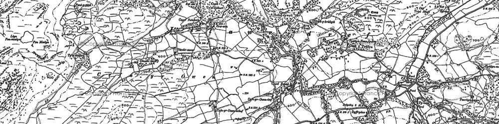 Old map of Llyn y Gadair in 1887