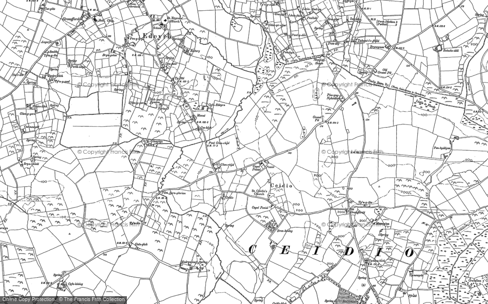 Old Map of Historic Map covering Cefn Leisiog in 1899