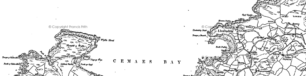 Old map of Cemaes in 1899