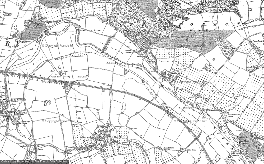 Old Map of Chadbury, 1884 - 1885 in 1884