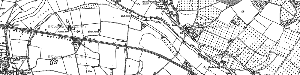 Old map of Chadbury in 1884