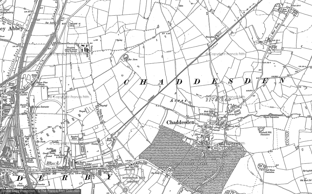 Old Map of Chaddesden, 1879 - 1882 in 1879