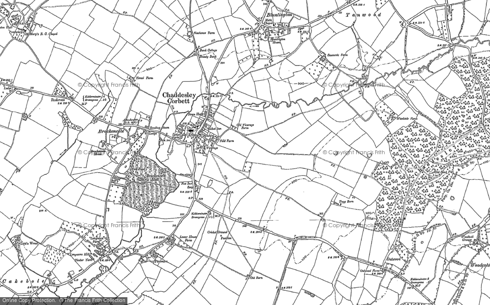 Old Map of Historic Map covering Bluntington in 1883