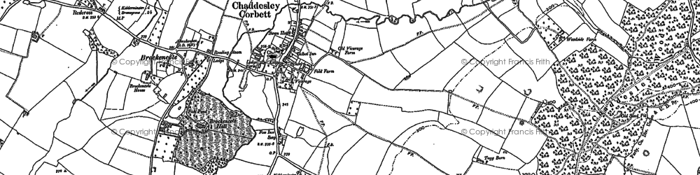 Old map of Chaddesley Corbett in 1883