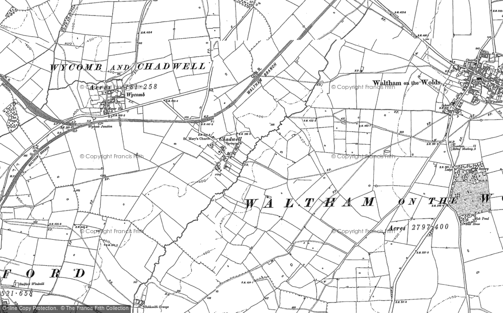 Old Map of Chadwell, 1884 in 1884