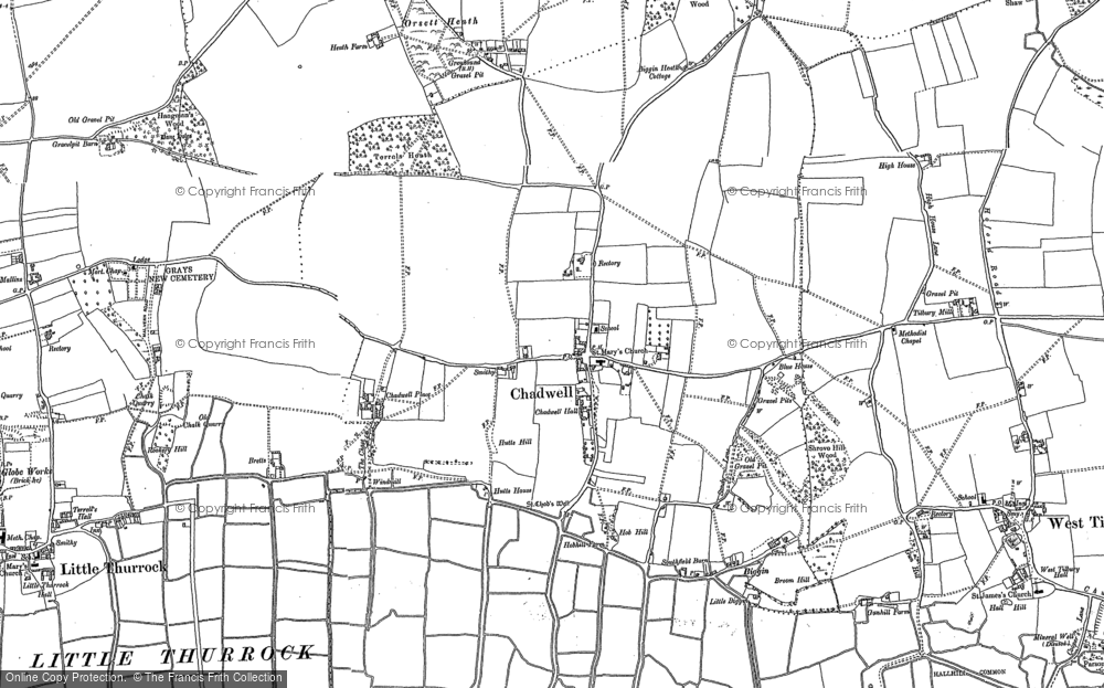 Old Map of Chadwell St Mary, 1895 in 1895