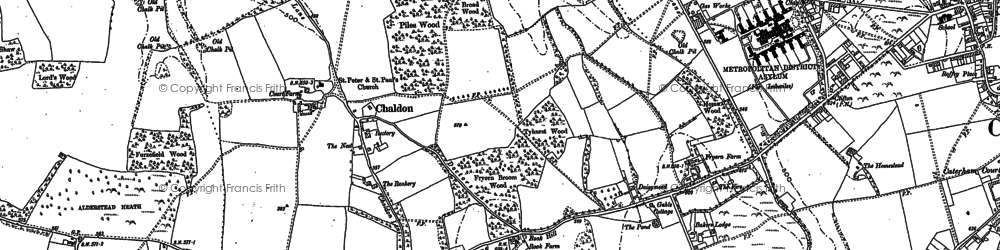 Old map of Alderstead Heath in 1895