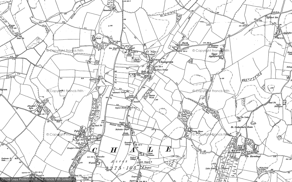 Old Map of Historic Map covering Pyle in 1907