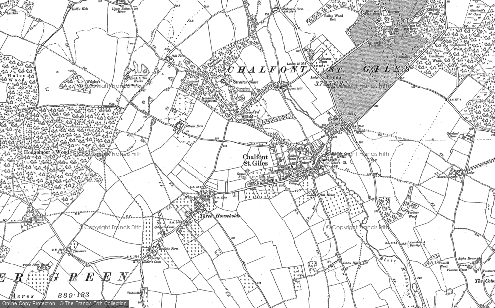 Old Map of Historic Map covering Brentford Grange in 1923