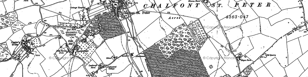 Old map of Chalfont St Peter in 1897