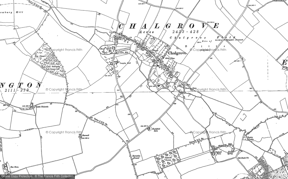 Old Map of Historic Map covering Warpsgrove in 1897