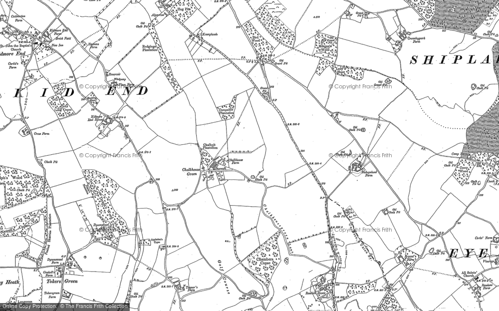 Old Map of Chalkhouse Green, 1910 - 1912 in 1910