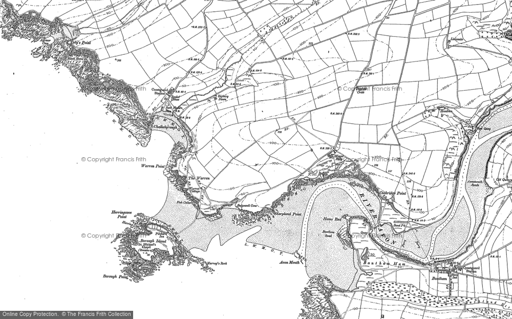 Old Map of Historic Map covering Bigbury-on-Sea in 1905