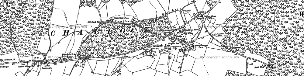 Old map of Challock in 1896