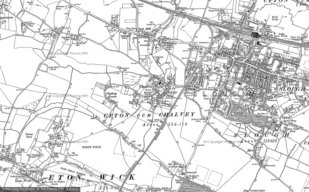 Old Map of Chalvey, 1910 in 1910