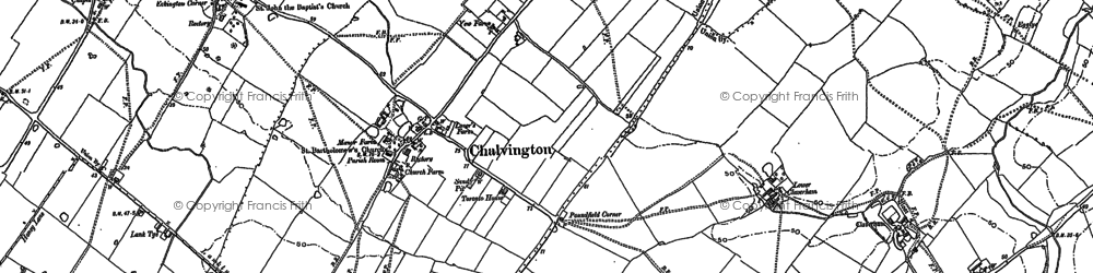 Old map of Chalvington in 1898