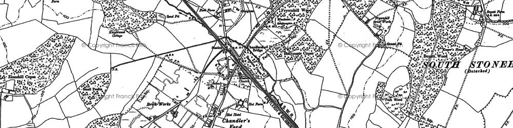 Old map of Chandler's Ford in 1895