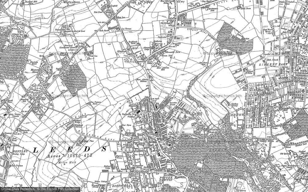 Old Map of Chapel Allerton, 1890 - 1892 in 1890