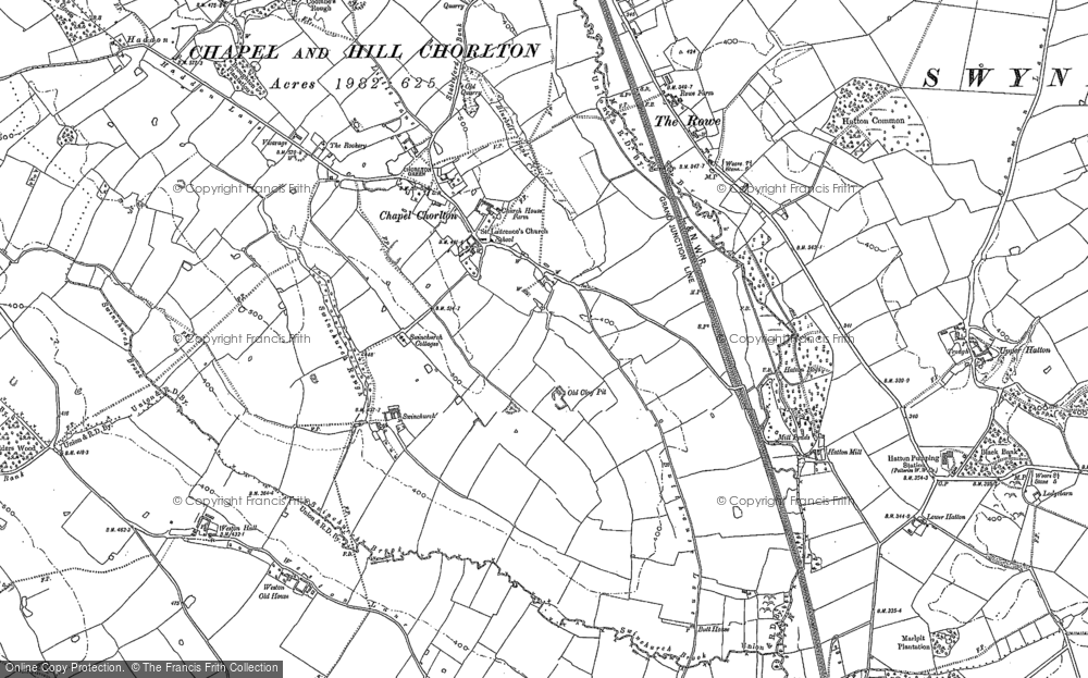 Old Map of Chapel Chorlton, 1879 in 1879