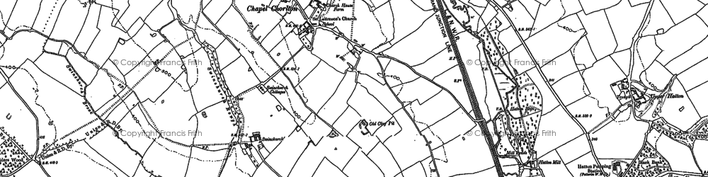Old map of Chapel Chorlton in 1879