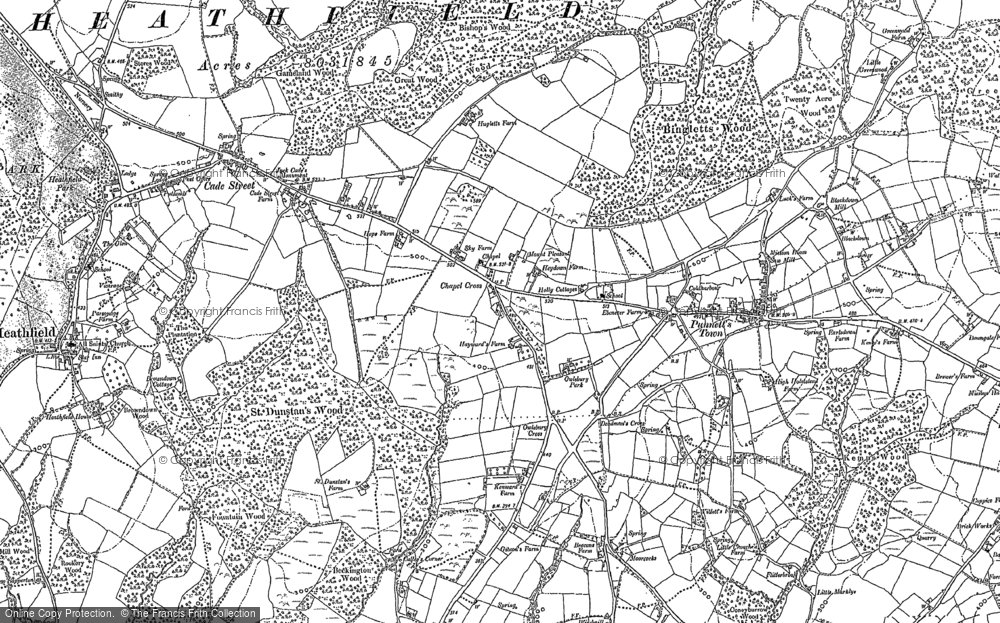 Old Map of Chapel Cross, 1897 in 1897
