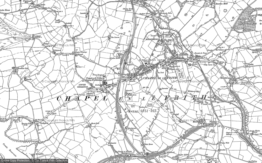 Old Map of Historic Map covering Chapel Milton in 1879