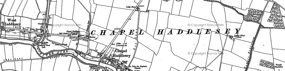 Old map of Chapel Haddlesey in 1888