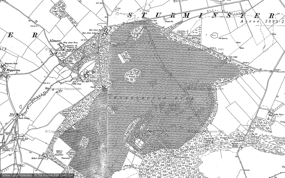 Old Map of Charborough Park, 1887 in 1887