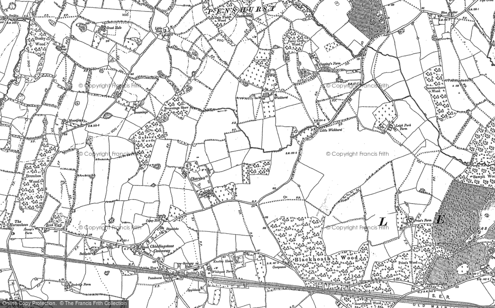Old Map of Historic Map covering Wickhurst in 1895