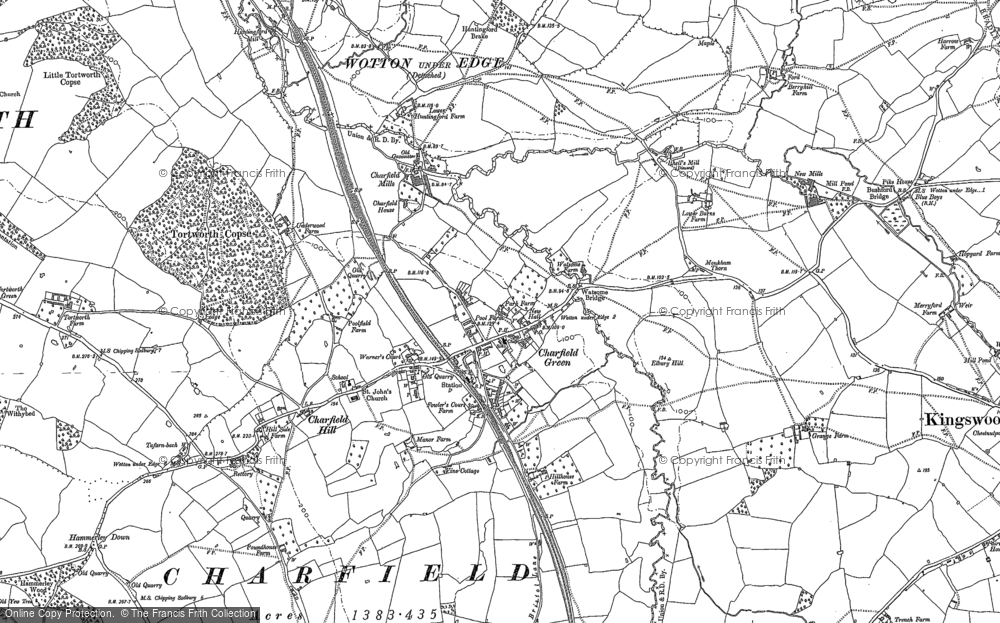 Old Map of Historic Map covering Charfield Green in 1881