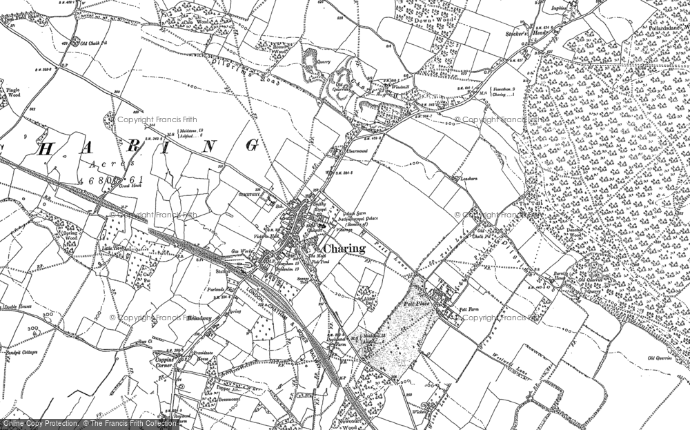 Old Map of Historic Map covering Stocker's Head in 1896