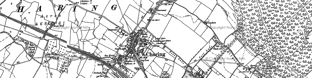 Old map of Charing in 1896