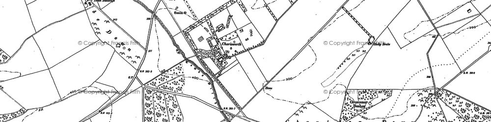 Old map of Charisworth in 1887