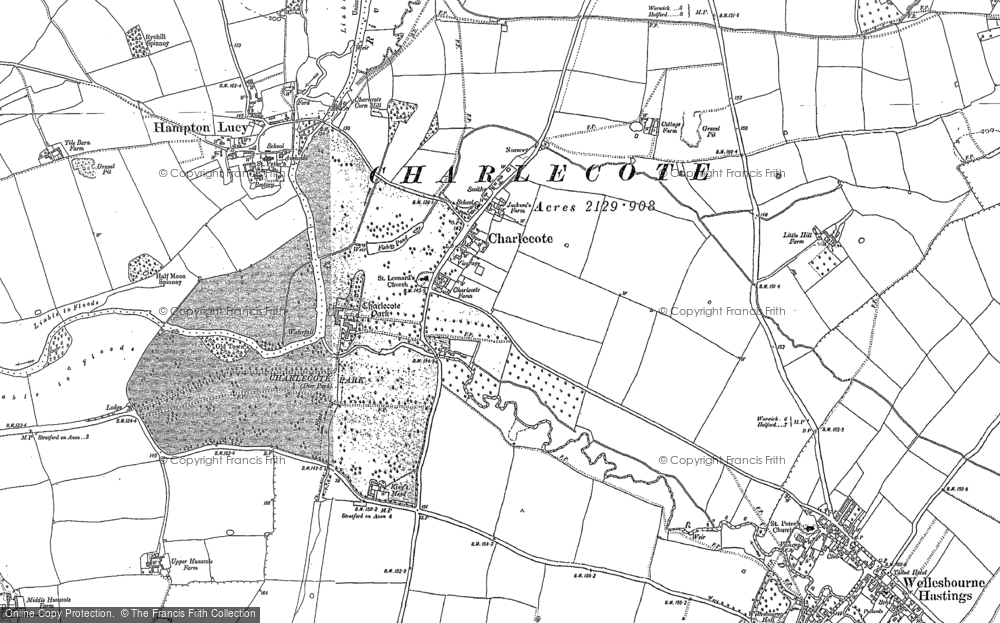 Old Map of Charlecote, 1885 in 1885