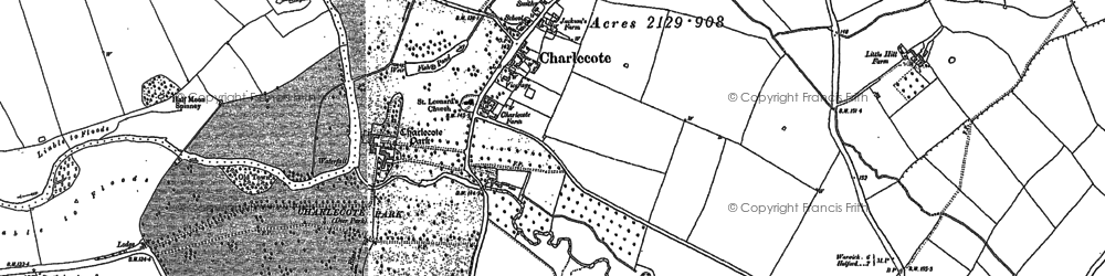 Old map of Charlecote in 1885
