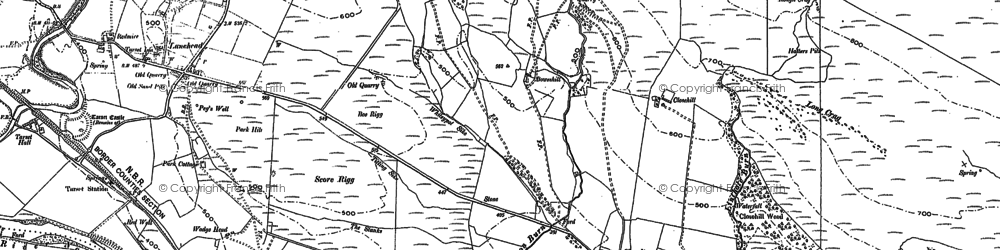 Old map of Lankey Burn in 1895